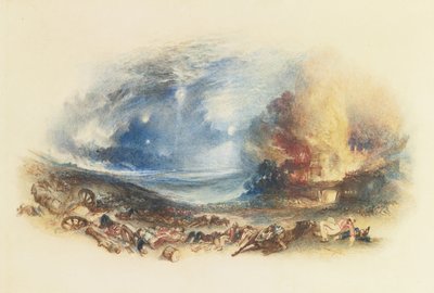 El campo de Waterloo visto desde Hougoumont, c. 1830 de Joseph Mallord William Turner