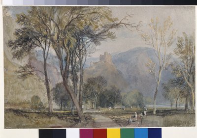 Los Marxburgo (acuarela sobre papel blanco preparada con aguada gris) de Joseph Mallord William Turner