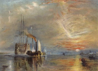 "El viejo Temeraire remolcado a su último amarre" de Joseph Mallord William Turner