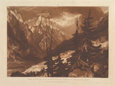 El origen del Arvaron en el Valle de Chamouni, Saboya Liber Studiorum, pa..., 1 de enero de 1816 de Joseph Mallord William Turner