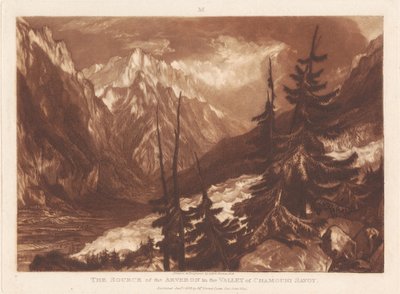 El nacimiento del Arveron en el valle de Chamouni, Saboya de Joseph Mallord William Turner