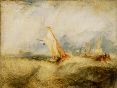 Van Tromp Navegando para Complacer a Sus Amos - Barcos en el Mar Mojándose Bien de Joseph Mallord William Turner