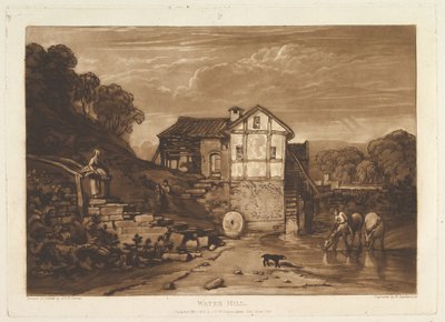 Molino de agua Liber Studiorum, parte VIII, placa 37, 1 de febrero de 1812 de Joseph Mallord William Turner