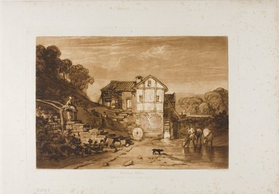 Molino de agua, placa 37 de Liber Studiorum de Joseph Mallord William Turner
