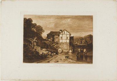 Molino de agua, placa 37 de Liber Studiorum de Joseph Mallord William Turner