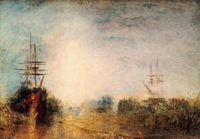 Balleneros hirviendo grasa atrapados en hielo, intentando liberarse, 1846 de Joseph Mallord William Turner
