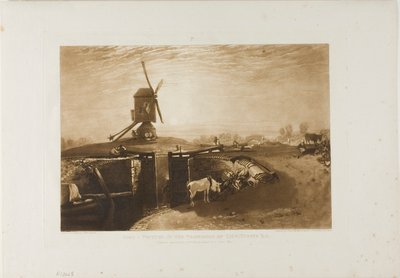Molino de viento y esclusa, lámina 27 de Liber Studiorum de Joseph Mallord William Turner