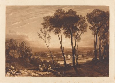 El puente en la distancia media de Joseph Mallord William Turner and Charles Turner