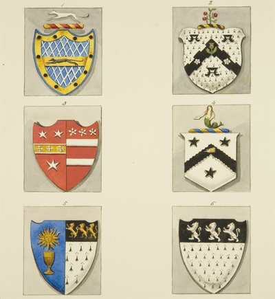 6 escudos de armas en la iglesia de St Paul de Joseph Manning