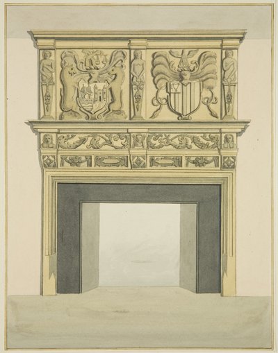 Chimenea en la antigua residencia de Sir John Knight, Temple Street de Joseph Manning