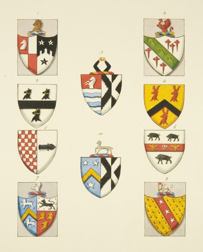 Escudos de armas de monumentos en la iglesia de St Thomas de Joseph Manning