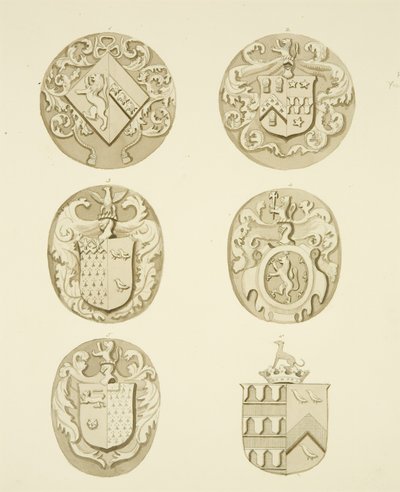 Escudos de armas en lápidas en St Mary Redcliffe de Joseph Manning