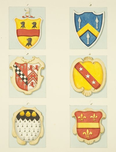 Escudos de armas en monumentos en St Mary Redcliffe de Joseph Manning