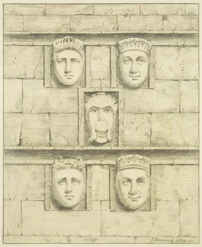 Cinco ménsulas en el Castillo Negro, Brislington, 1824 de Joseph Manning