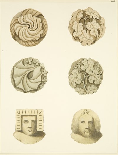 Piedras de bóveda en el techo de la Iglesia de Redcliffe de Joseph Manning