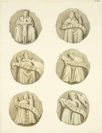 Piedras de bóveda (bosses) en el techo de la Iglesia de Redcliffe de Joseph Manning