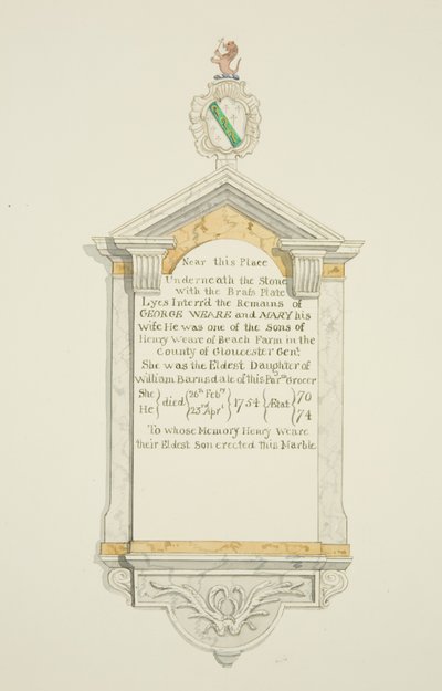 Monumento a George Weare y su esposa en la Iglesia de St Thomas de Joseph Manning