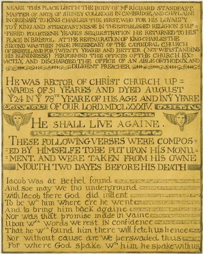 Brass del Rev. Richard Standfast, Christ Church de Joseph Manning