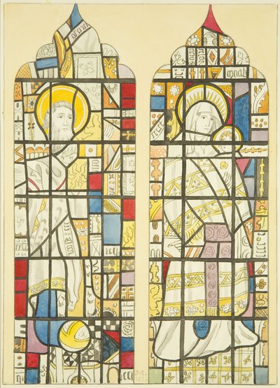 Vidriera en la ventana sur del transepto sur de St Mary Redcliffe de Joseph Manning