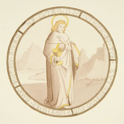 Vidriera en la ventana de la capilla privada del Palacio del Obispo: San Juan de Joseph Manning