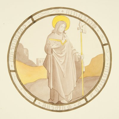 Vidriera en la ventana de la capilla privada del Palacio del Obispo: San Mateo de Joseph Manning