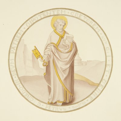 Vitral en la ventana de la capilla privada del Palacio del Obispo: San Pedro de Joseph Manning
