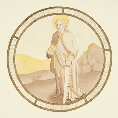 Vitral en la ventana de la capilla privada del Palacio del Obispo: San Simón de Joseph Manning