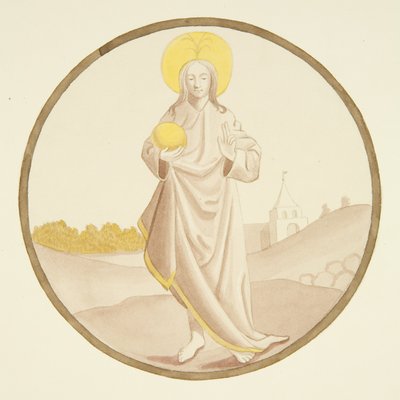 Vitral en la ventana de la capilla privada del Palacio del Obispo: El Salvador de Joseph Manning