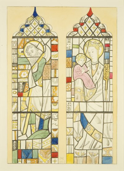 Vidriera sobre la pila bautismal de St Mary Redcliffe de Joseph Manning