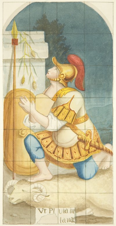 Vitral en el extremo este del pasillo sur de la Catedral de Bristol mostrando a Gedeón y el Vellón de Joseph Manning