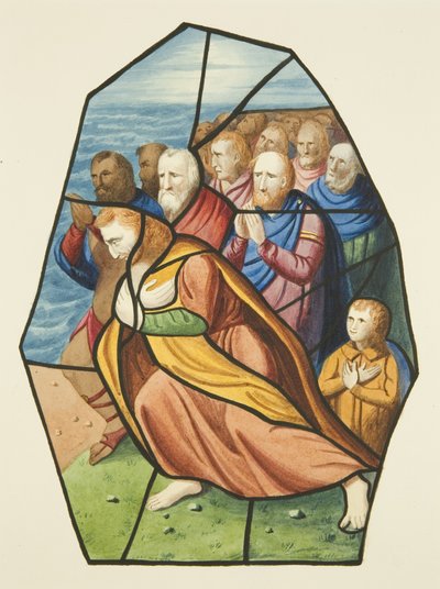 Vidrieras, probablemente mostrando a los Discípulos en el Mar de Galilea, San Miguel de Joseph Manning