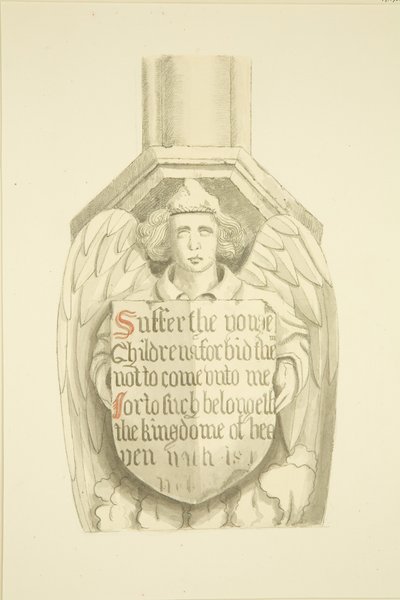 Trabe contra el pilar en el ángulo suroeste, cerca del órgano de St Mary Redcliffe de Joseph Manning