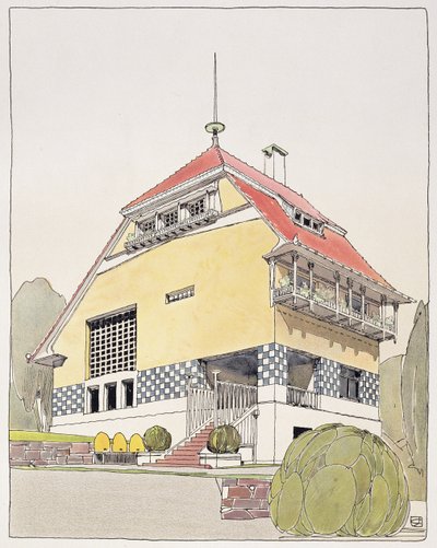 Estudio para la Casa de Olbrich, Darmstadt, de 