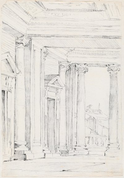 Pórtico del Palazzo Nuovo, en el Campidoglio de Joseph Marie Vien