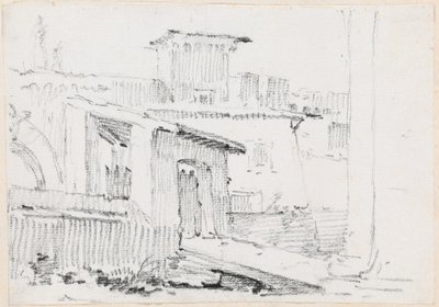 Edificios romanos con un cobertizo abierto de Joseph Marie Vien