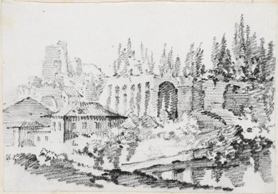 Ruinas de los palacios imperiales en la colina Palatina de Joseph Marie Vien