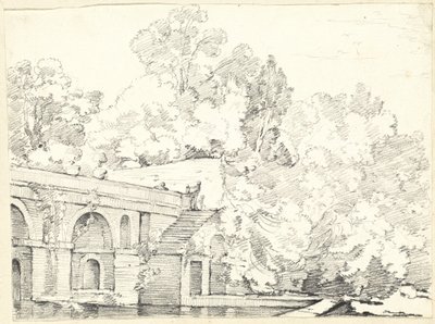El estanque de peces en Villa Madama de Joseph Marie Vien
