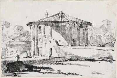 El templo redondo en la Piazza Bocca della Verità, Roma de Joseph Marie Vien