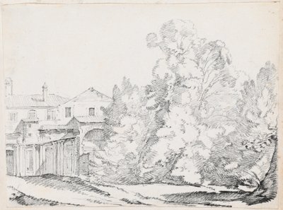 Árboles Cubriendo una Casa Construida sobre Ruinas Antiguas de Joseph Marie Vien