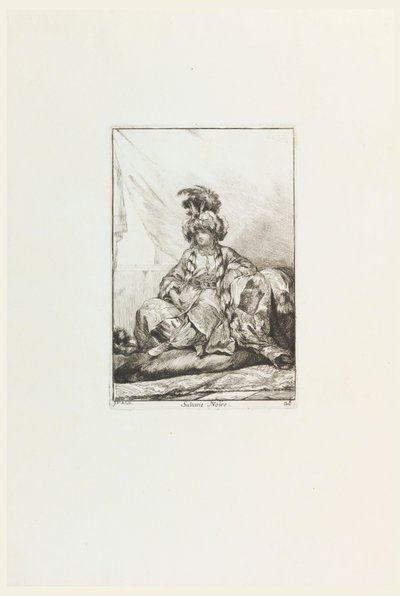 Sultane Noire, lámina 28 de la serie Caravanne du Sultan à la Mecque de Joseph Marie Vien the Elder