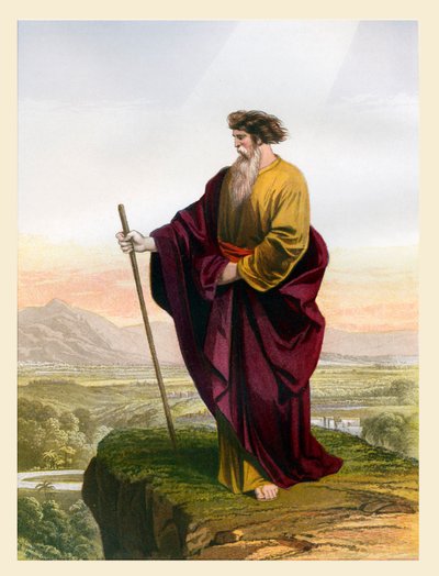 Moisés contemplando la Tierra Prometida, ilustración de 