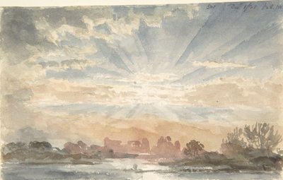 Paisaje con sol naciente, 1 de diciembre de 1828, 8:30 a.m. de Joseph Michael Gandy