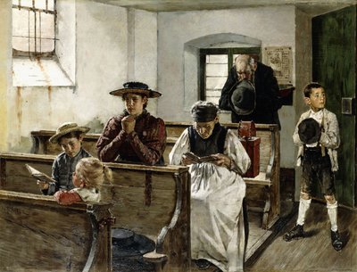 Una familia en oración de Joseph Molitor Von Muhlfeld