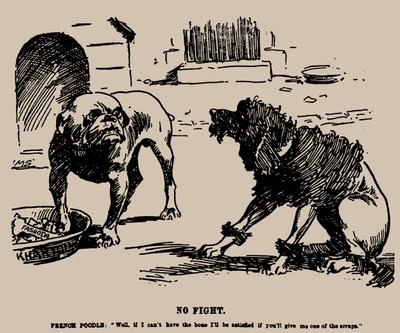 Sin pelea. Caricatura sobre el incidente de Fashoda de Joseph Morewood Staniforth