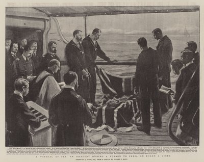 Un funeral en el mar, un incidente durante un viaje a la India a bordo de un transatlántico de Joseph Nash