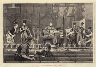 Una nueva ópera, ensayo general de Joseph Nash