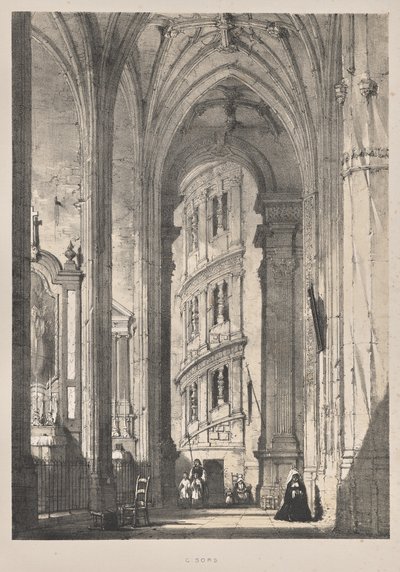 Arquitectura de la Edad Media: Iglesia de San Gisors, Interior de Joseph Nash