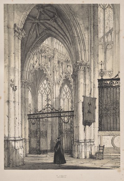 Arquitectura de la Edad Media: Iglesia de San Riquier, cerca de Abbeville de Joseph Nash