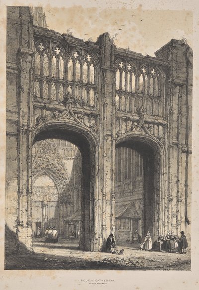 Arquitectura de la Edad Media: Catedral de Ruan, Entrada Norte de Joseph Nash