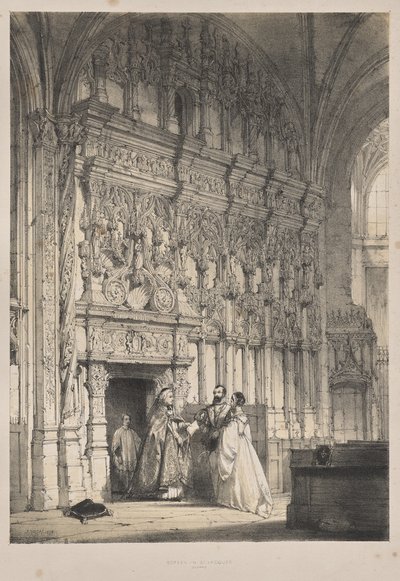 Arquitectura de la Edad Media: Pantalla en San Jacques, Dieppe de Joseph Nash